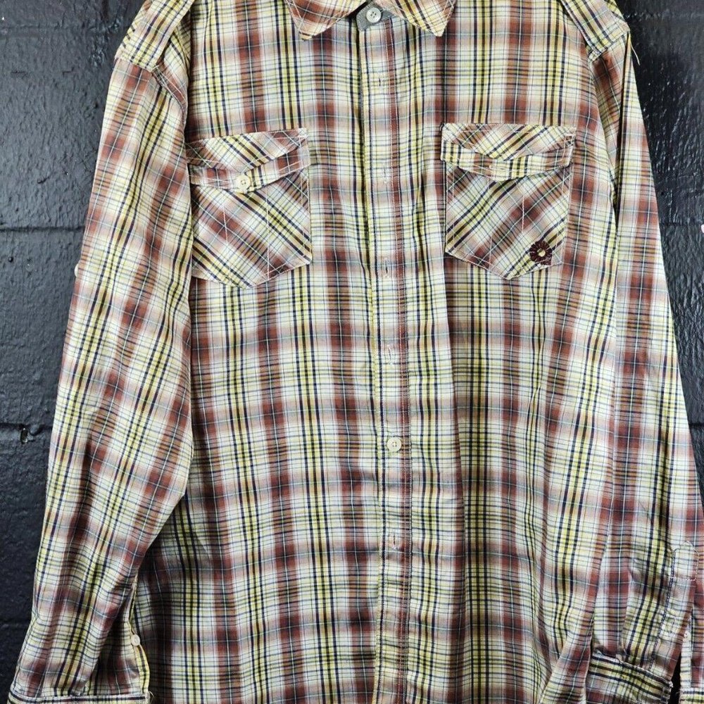 Akdmks button down long sleeve embroidered shirt  3xl